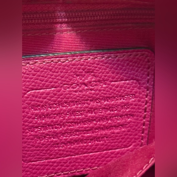 Coach signature crossbody bag and wallet matching set brown and raspberry color - Picture 12 of 16